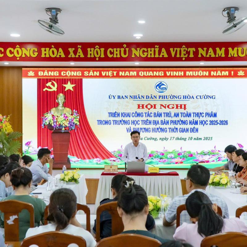 Phường Hòa Cường triển khai công tác bán trú, bảo đảm an toàn thực phẩm năm học 2025-2026