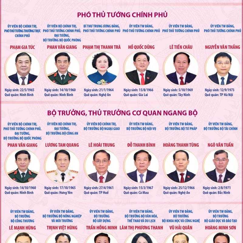 Thành viên Chính phủ nhiệm kỳ 2026-2031