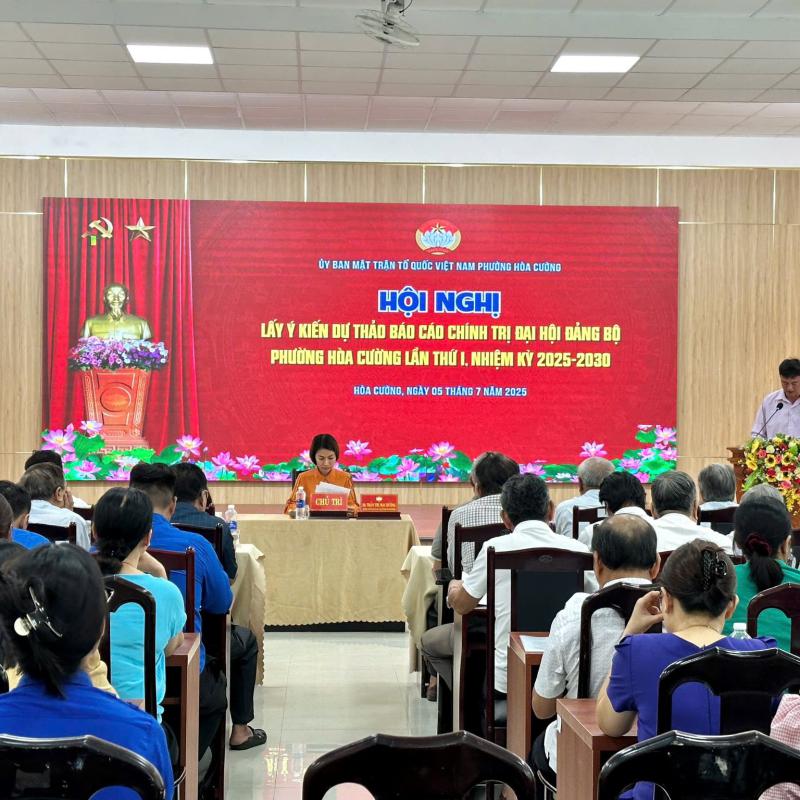 Hội nghị lấy ý kiến dự thảo Báo cáo chính trị Đại hội đại biểu Đảng bộ phường Hoà Cường lần thứ I, nhiệm kỳ 2025-2030